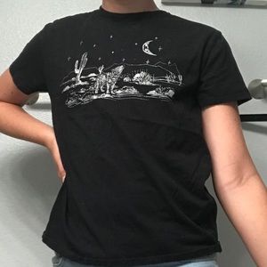 Moon, cactus, wolf graphic tee